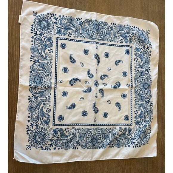 Unknown Accessories - Blue White Western Cowboy Cowgirl Bandana Square Neck Scarf